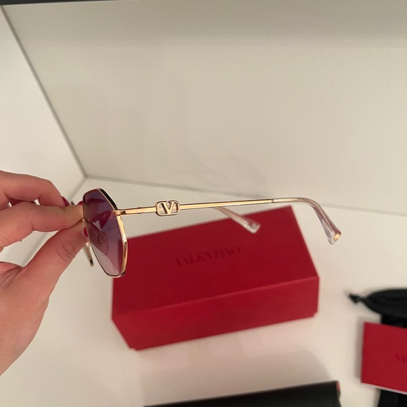 Valentino Gold Metal Sunglasses - Picture 6 of 12